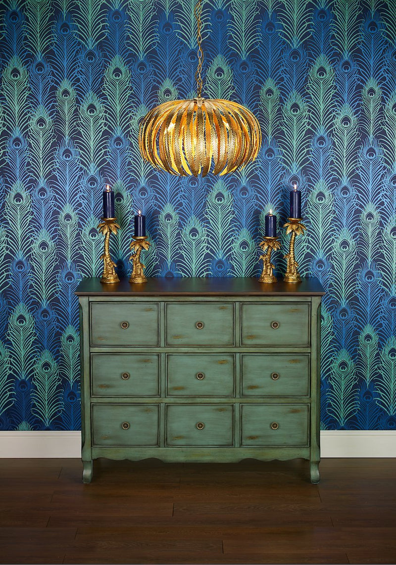 ATT0535 5 Light Suspended Light Gold