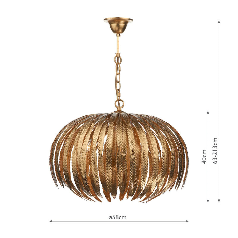 ATT0535 5 Light Suspended Light Gold