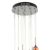 AUR1564 15 Light Cluster Pendant with Copper & Bronze Glass Shades