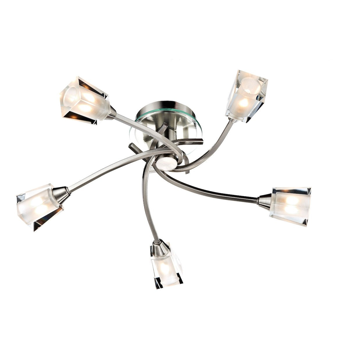 AUS0546 5 Light Semi Flush Light Satin Chrome
