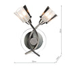 AUS0946 Double Wall Light Satin Chrome