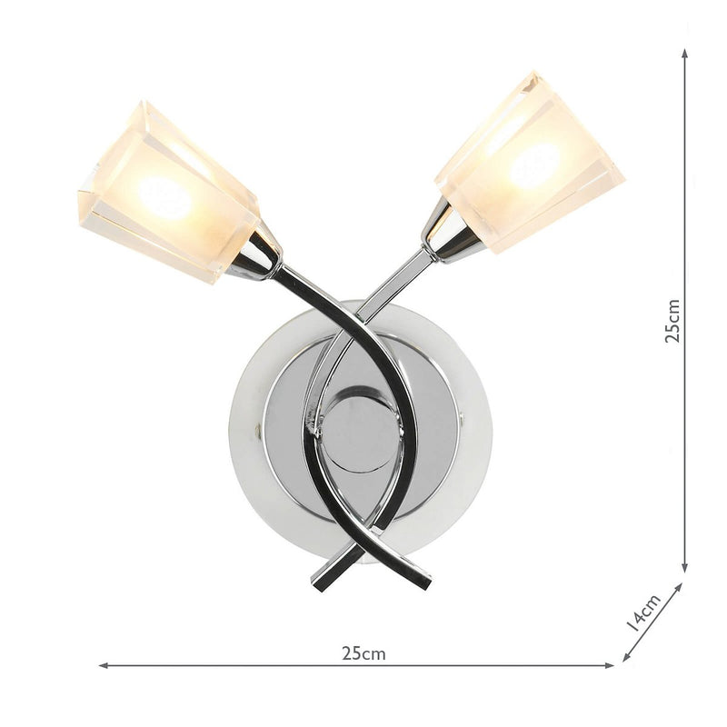 AUS0950 2 Light Wall Light Polished Chrome