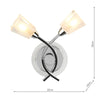 AUS0950 2 Light Wall Light Polished Chrome