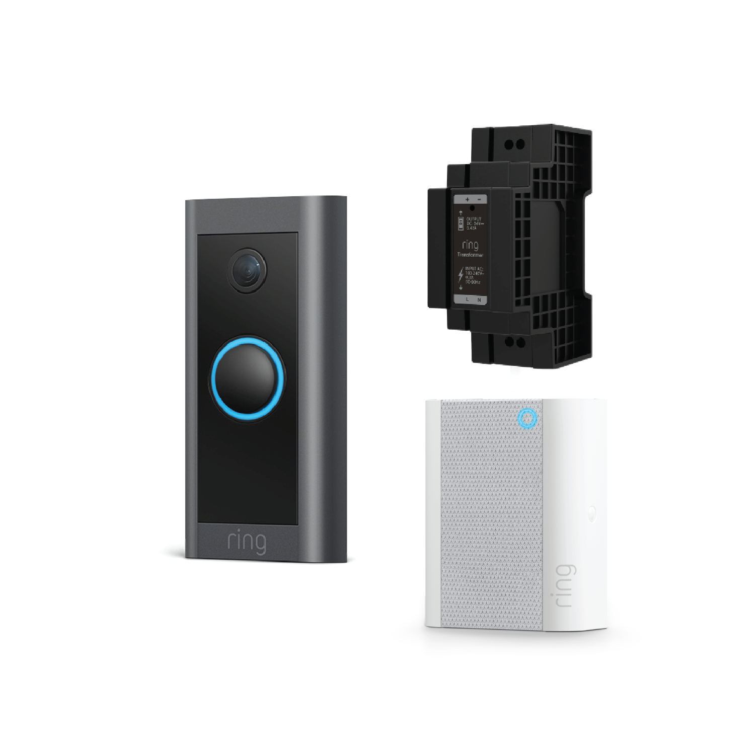 Ring Video Doorbell Wired With Chime & DIN RAIL Transformer (Gen 2) *BUNDLE*