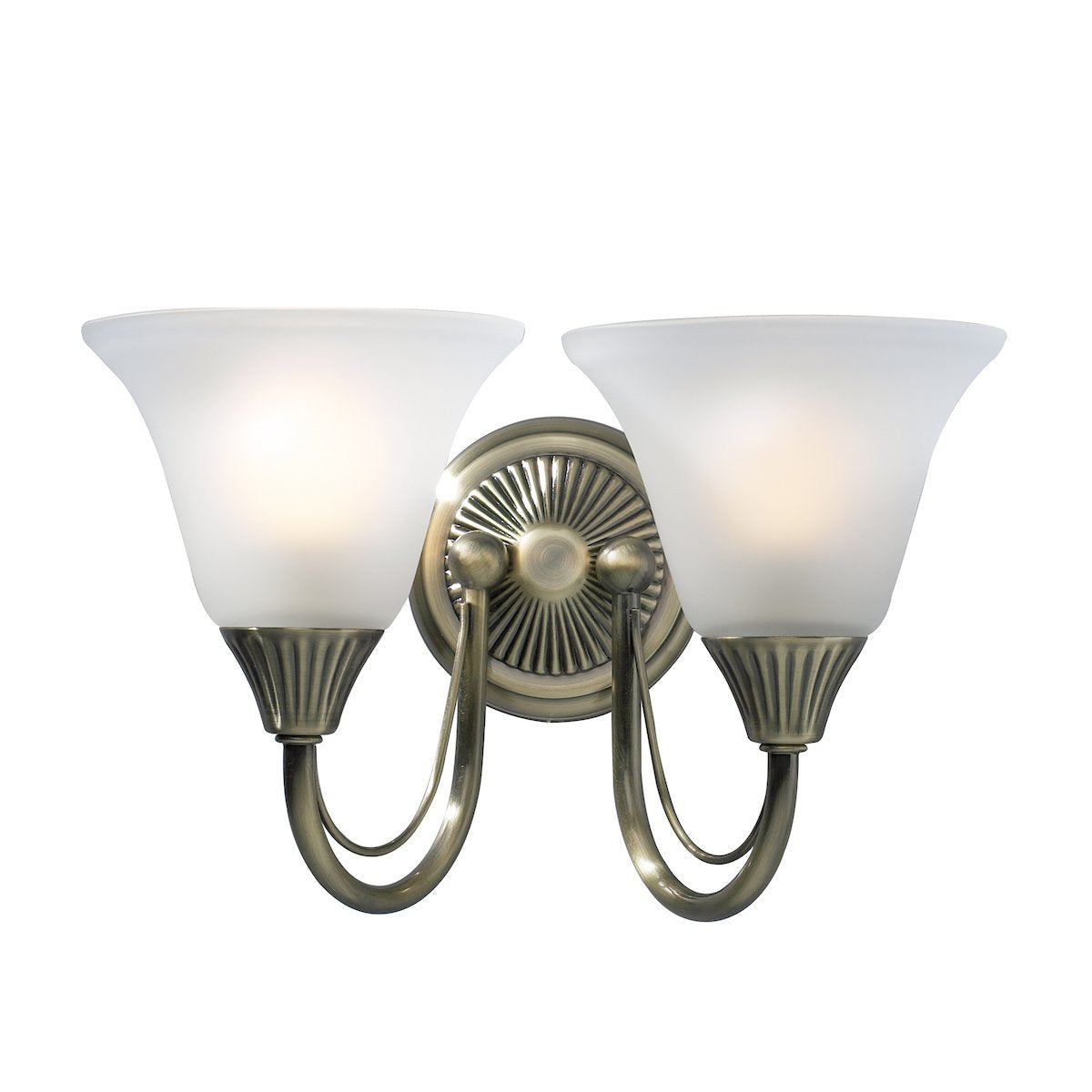 BOS09 Double Wall Light Antique Brass
