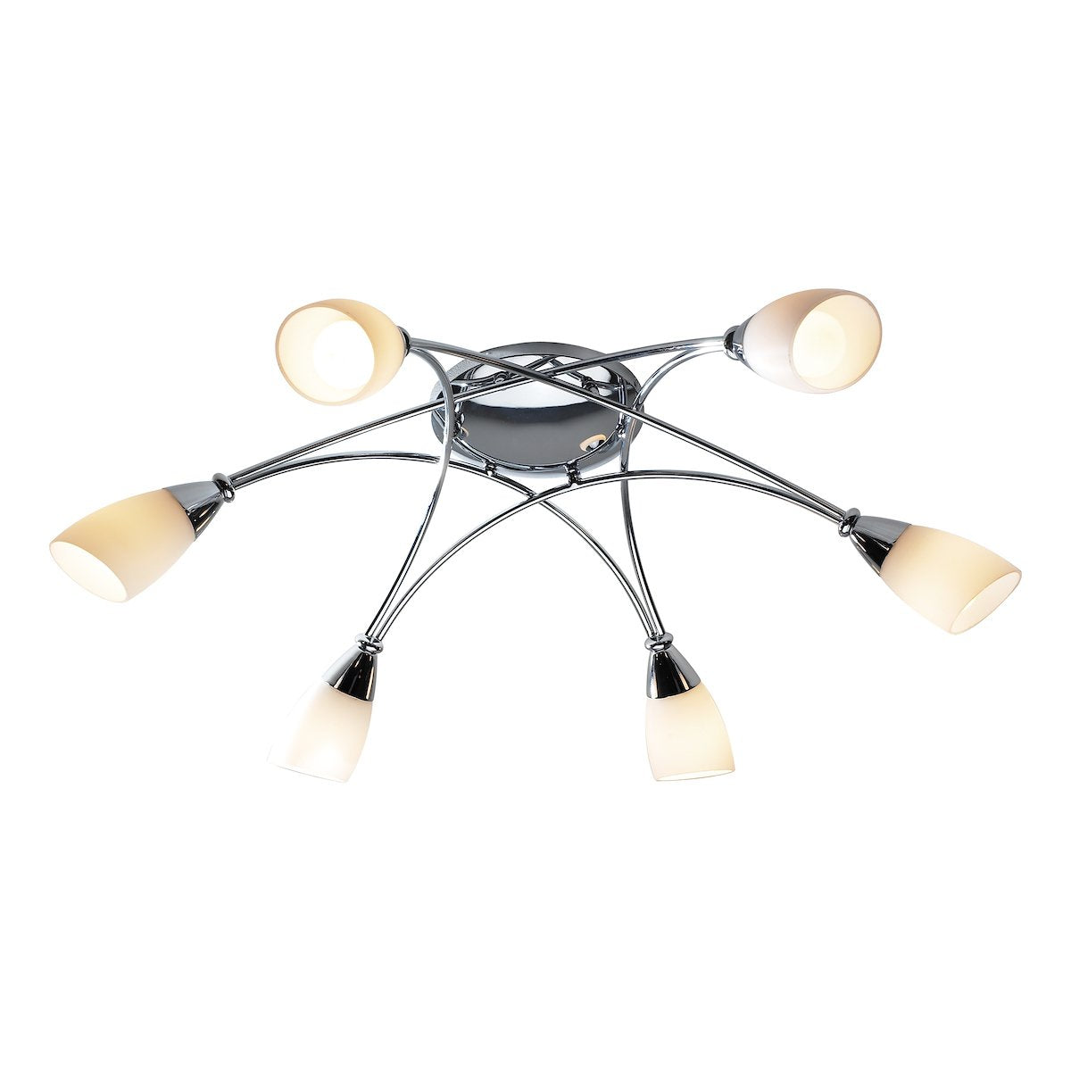 BUR0650 6 Light Semi Flush Light Polished Chrome