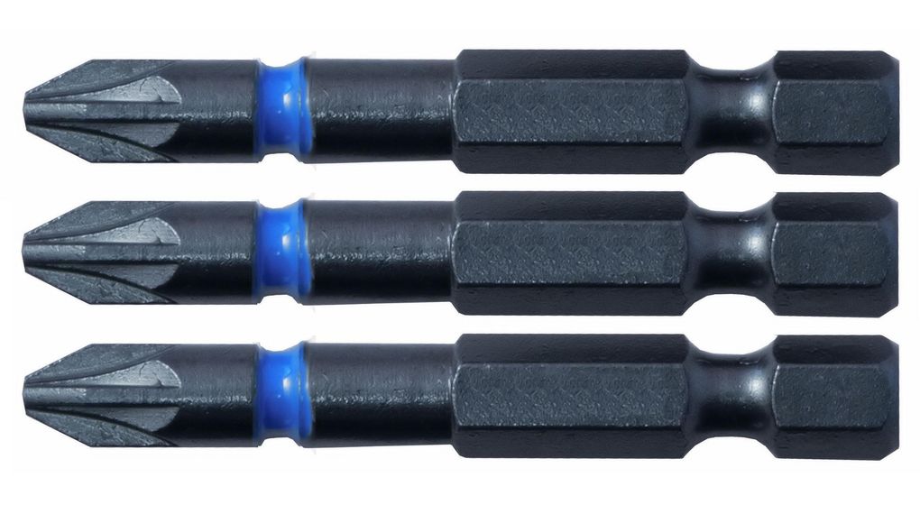 CK Tools T4560 PZ1LD Blue Steel Impact Screwdriver Bit 50mm PZ1 Pack of 3