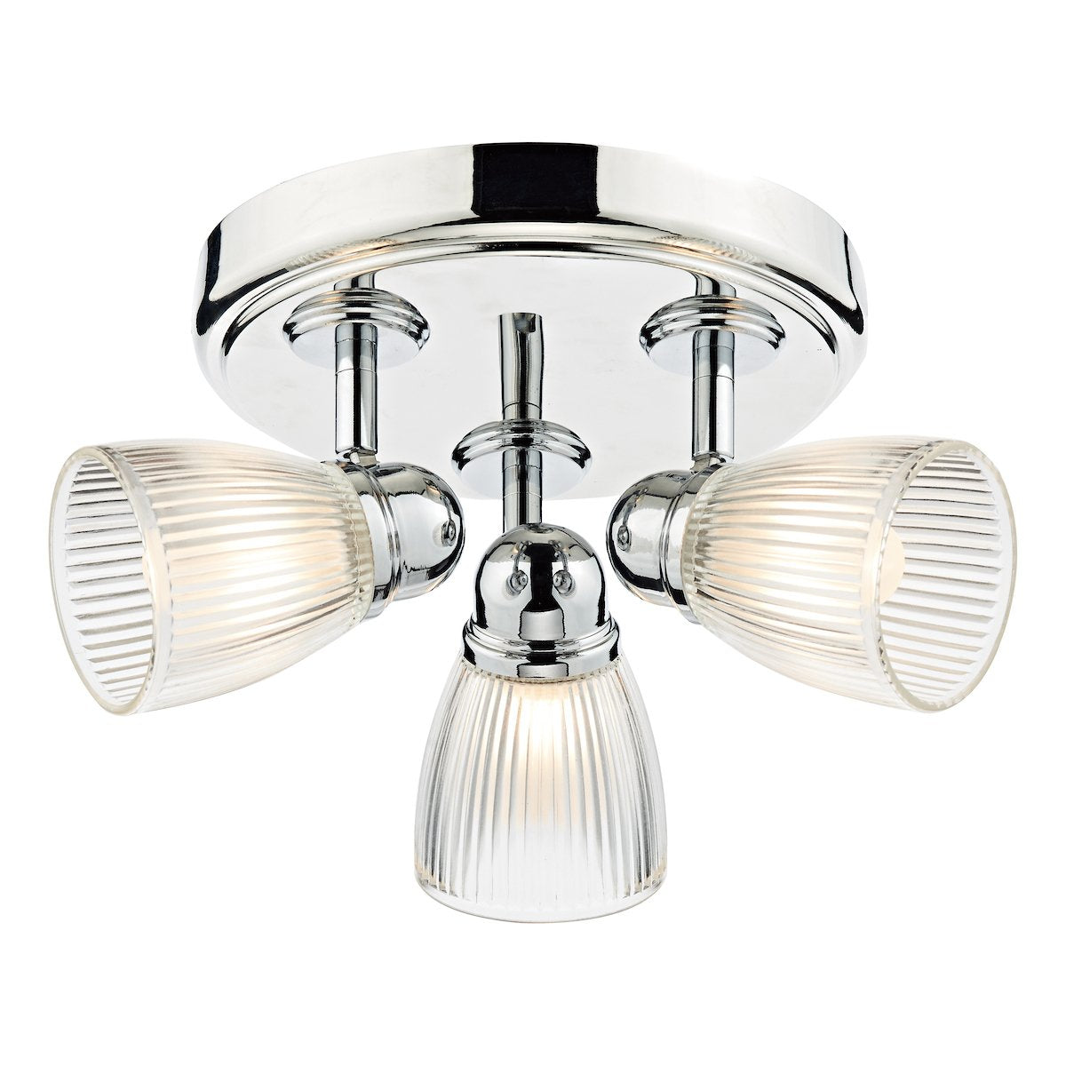 CED7638 Bathroom 3 Light Round Plate Spotlight Polished Chrome