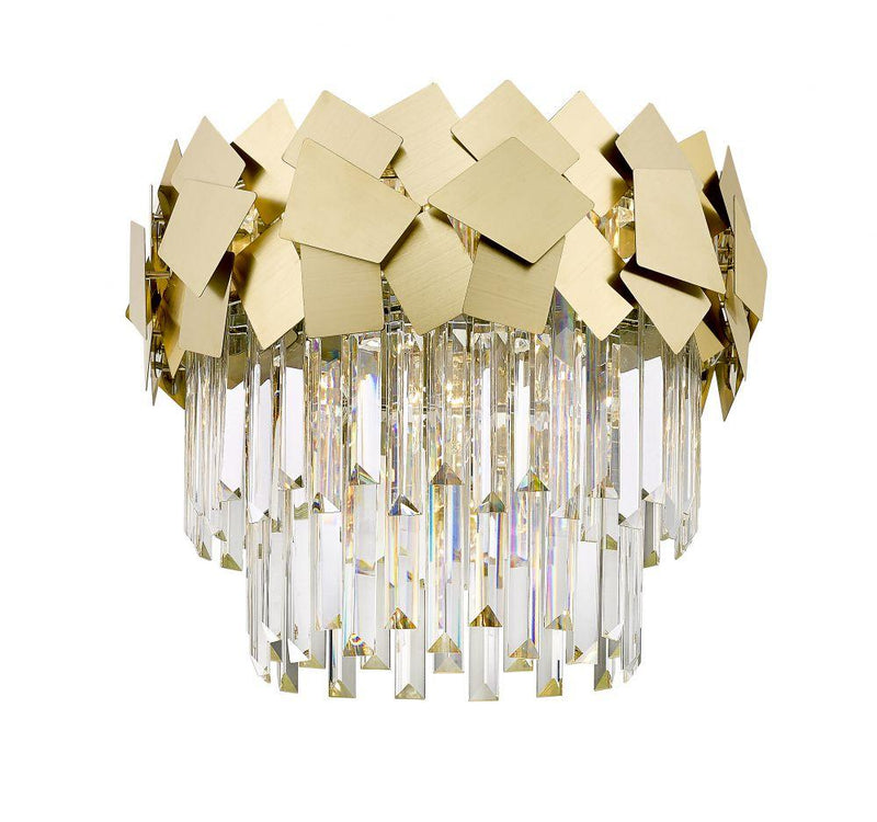 GFS509291FC Crystal Flush Ceiling Light - Matt Gold