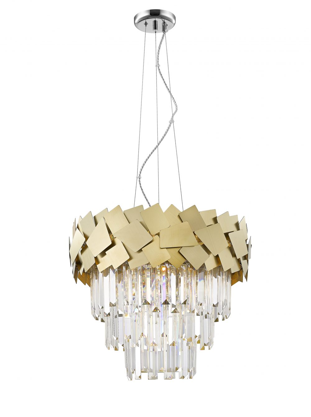 G609291FC Crystal Suspended Light - Matt Gold
