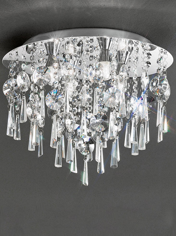 Franklite CF5719 400mm Flush Light IP44 Crystal