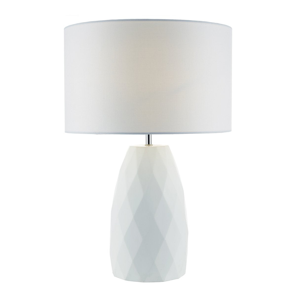 CIA422 Table Lamp White Base c/w White Linen Shade
