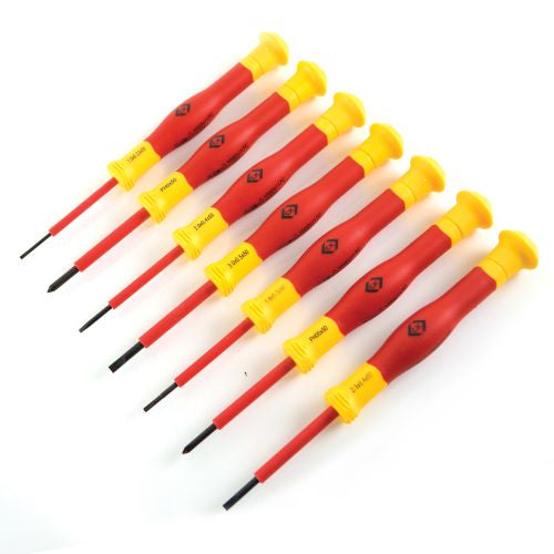 CK Tools T4897 7 Piece VDE Micro Precision Screwdriver Set Slotted & Phillips