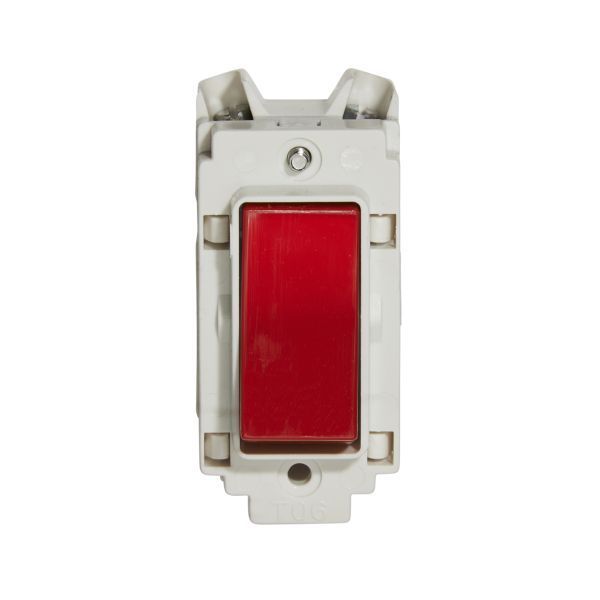 Crabtree 20A Intermediate Grid Switch With Red Rocker