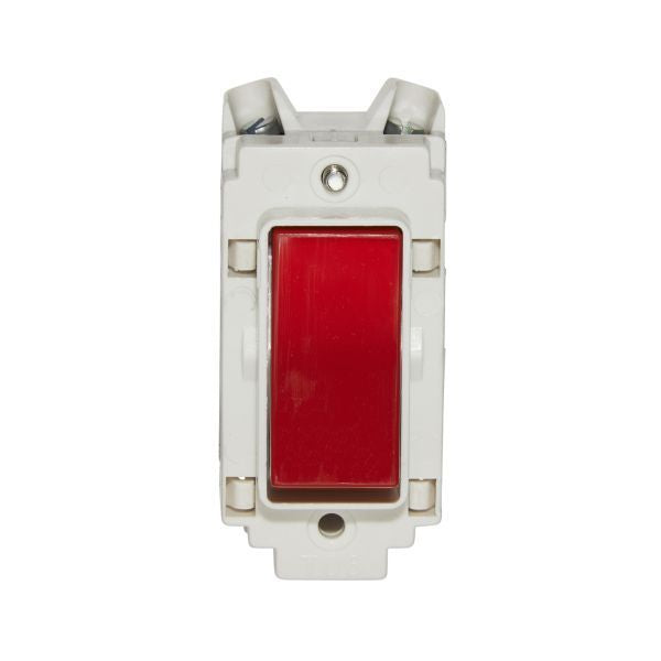 Crabtree 20AX 2 Way And Off Grid Switch With Red Rocker