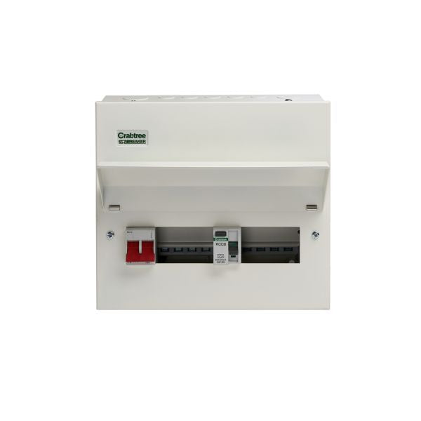 Crabtree 8 Way Split Load Consumer Unit 100A Main Switch +4, 80A 30mA RCD +4