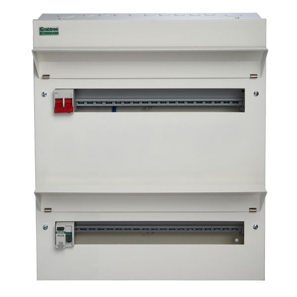 Crabtree 36 Way Split Load Duplex Consumer Unit 100A Main Switch +18, 80A 30mA RCD +18