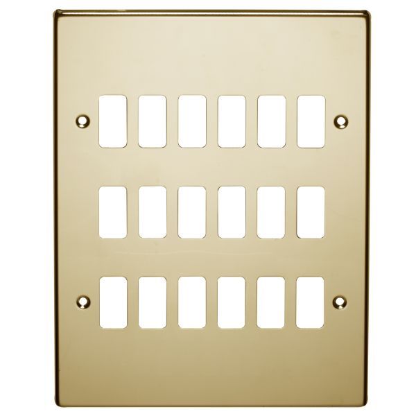 Crabtree 18 Gang Flush Grid Cover Plate