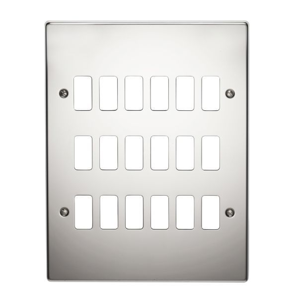 Crabtree 18 Gang Flush Grid Cover Plate