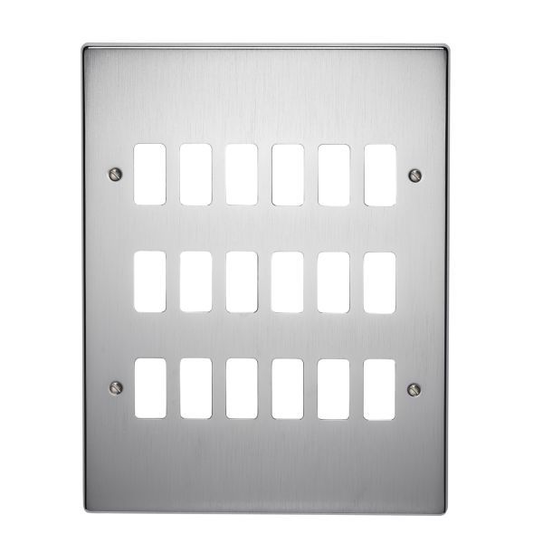 Crabtree 18 Gang Flush Grid Cover Plate