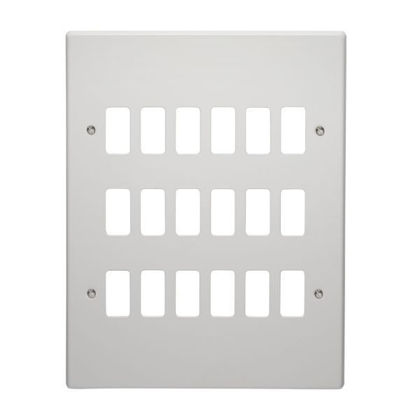 Crabtree 18 Gang Flush Metal Grid Cover Plate