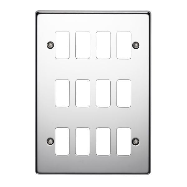 Crabtree 12 Gang Flush Grid Cover Plate