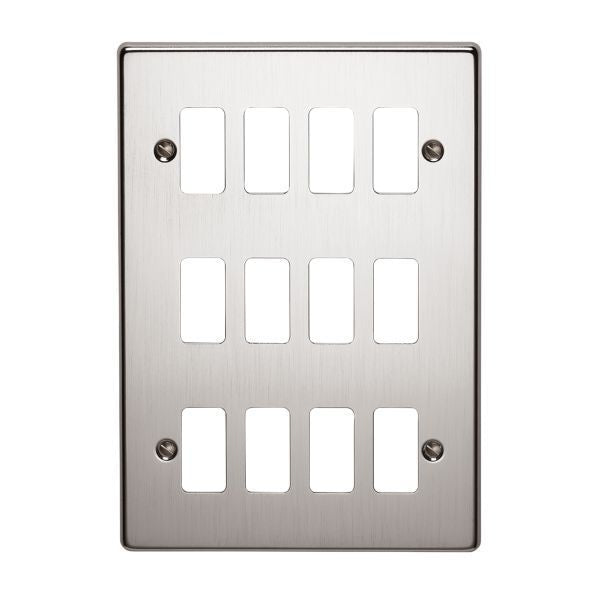 Crabtree 12 Gang Flush Grid Cover Plate