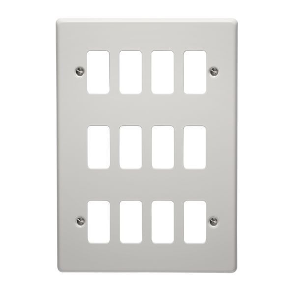Crabtree 12 Gang Flush Metal Grid Cover Plate