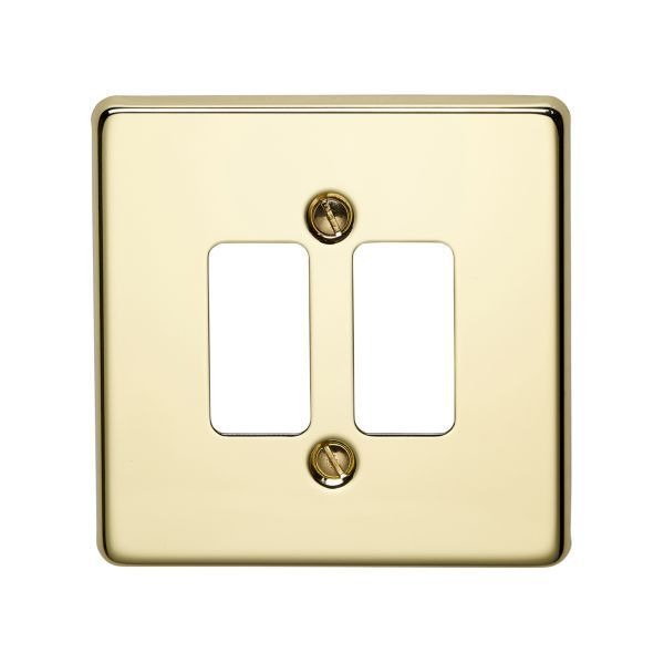 Crabtree 2 Gang Flush Grid Cover Plate