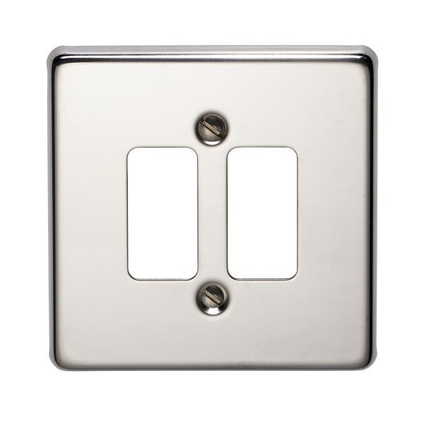 Crabtree 2 Gang Flush Grid Cover Plate