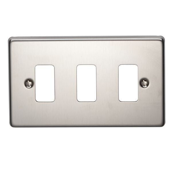 Crabtree 3 Gang Flush Grid Cover Plate