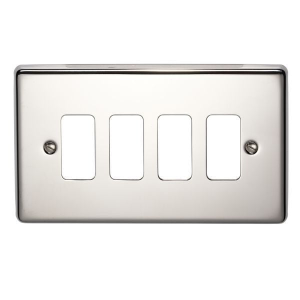 Crabtree 4 Gang Flush Grid Cover Plate