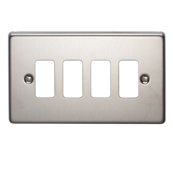 Crabtree 4 Gang Flush Grid Cover Plate