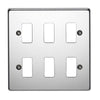 Crabtree 6 Gang Flush Grid Cover Plate