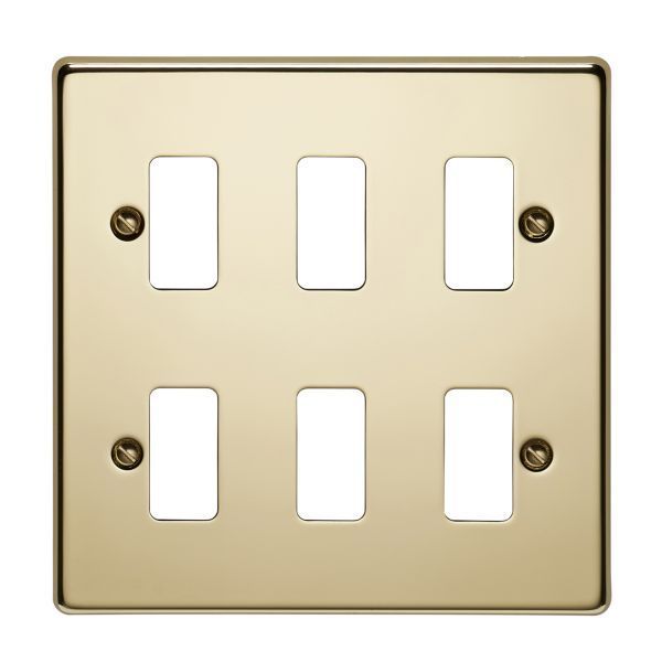 Crabtree 6 Gang Flush Grid Cover Plate