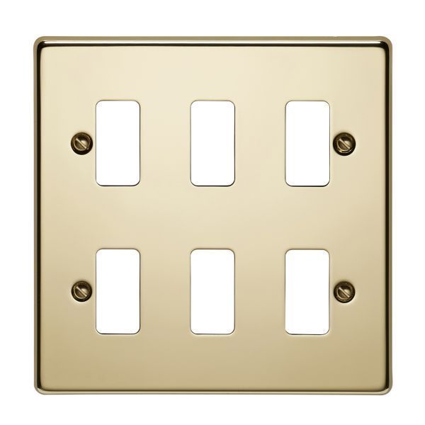 Crabtree 6 Gang Flush Grid Cover Plate