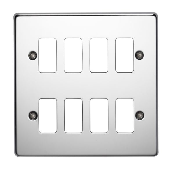 Crabtree 8 Gang Flush Grid Cover Plate