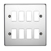 Crabtree 8 Gang Flush Grid Cover Plate