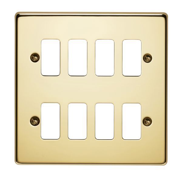 Crabtree 8 Gang Flush Grid Cover Plate
