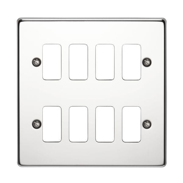 Crabtree 8 Gang Flush Grid Cover Plate