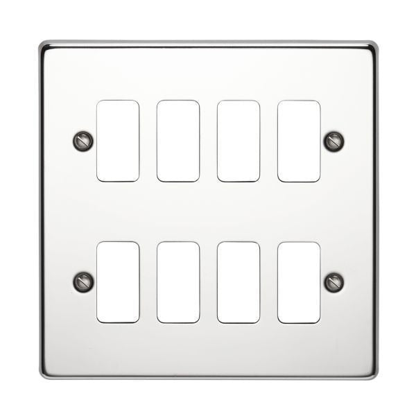Crabtree 8 Gang Flush Grid Cover Plate