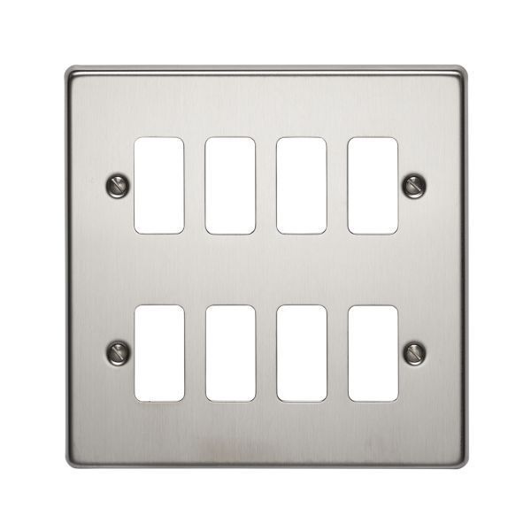 Crabtree 8 Gang Flush Grid Cover Plate