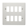 Crabtree 8 Gang Flush Metal Grid Cover Plate