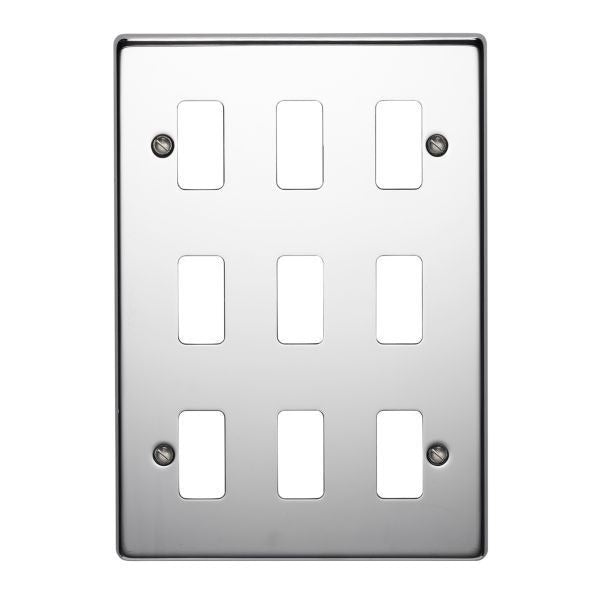 Crabtree 9 Gang Flush Grid Cover Plate