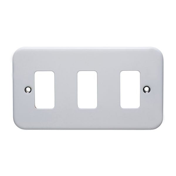 Crabtree 3 Gang Surface Metalclad Grid Cover Plate