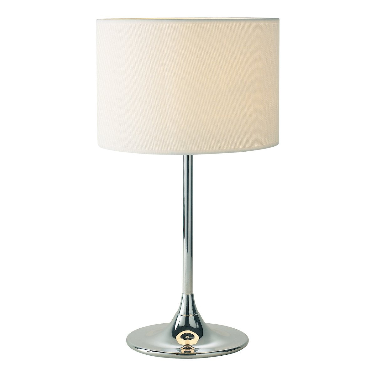 DEL4250 Table Lamp Chrome c/w Ivory Woven Shade