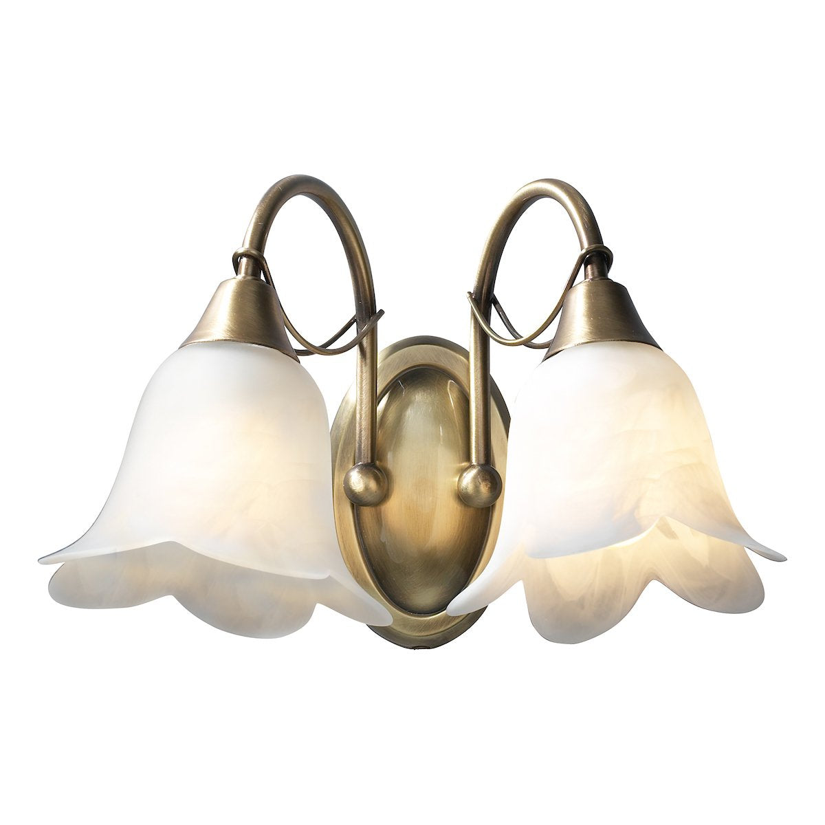 DOU0975 Double Wall Light Antique Brass