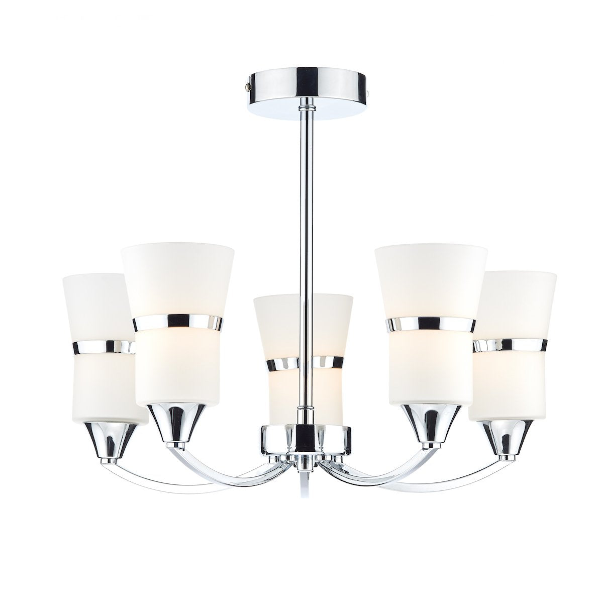 DUB0550-LED 5 Light Semi Flush Light Polished Chrome