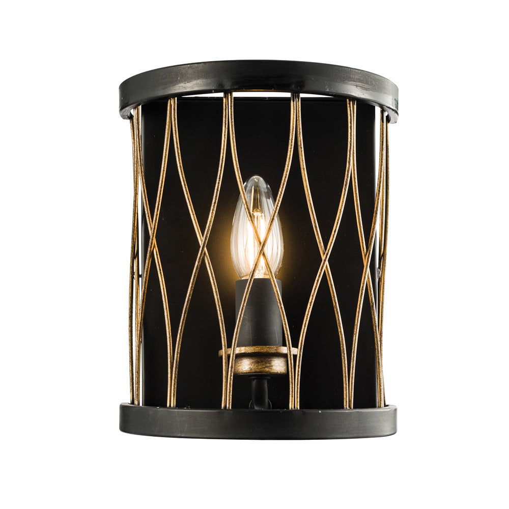 61499 Heston Matt Black Indoor Wall Light