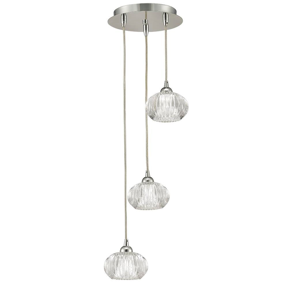 3/3432LF 3 Light Multi Light Pendant Satin Nickel